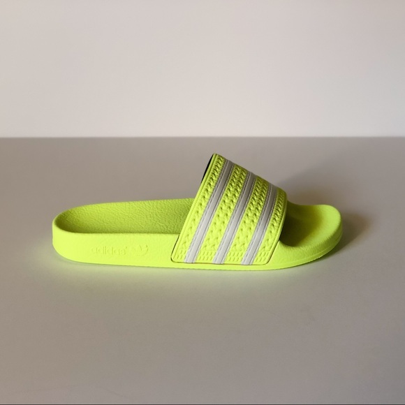 adidas neon yellow slides